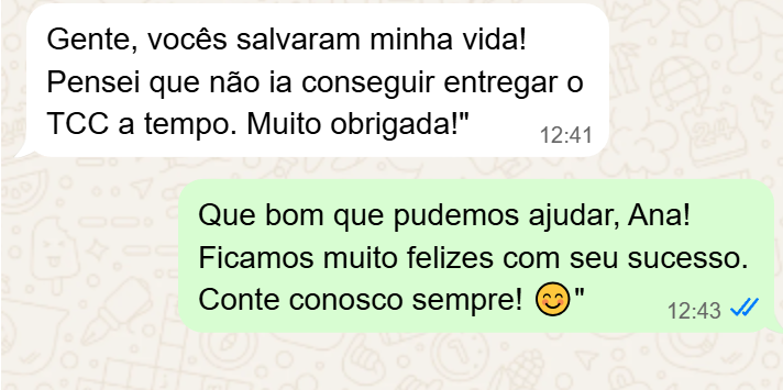 Nota maxima em trabalho academico feito por nós