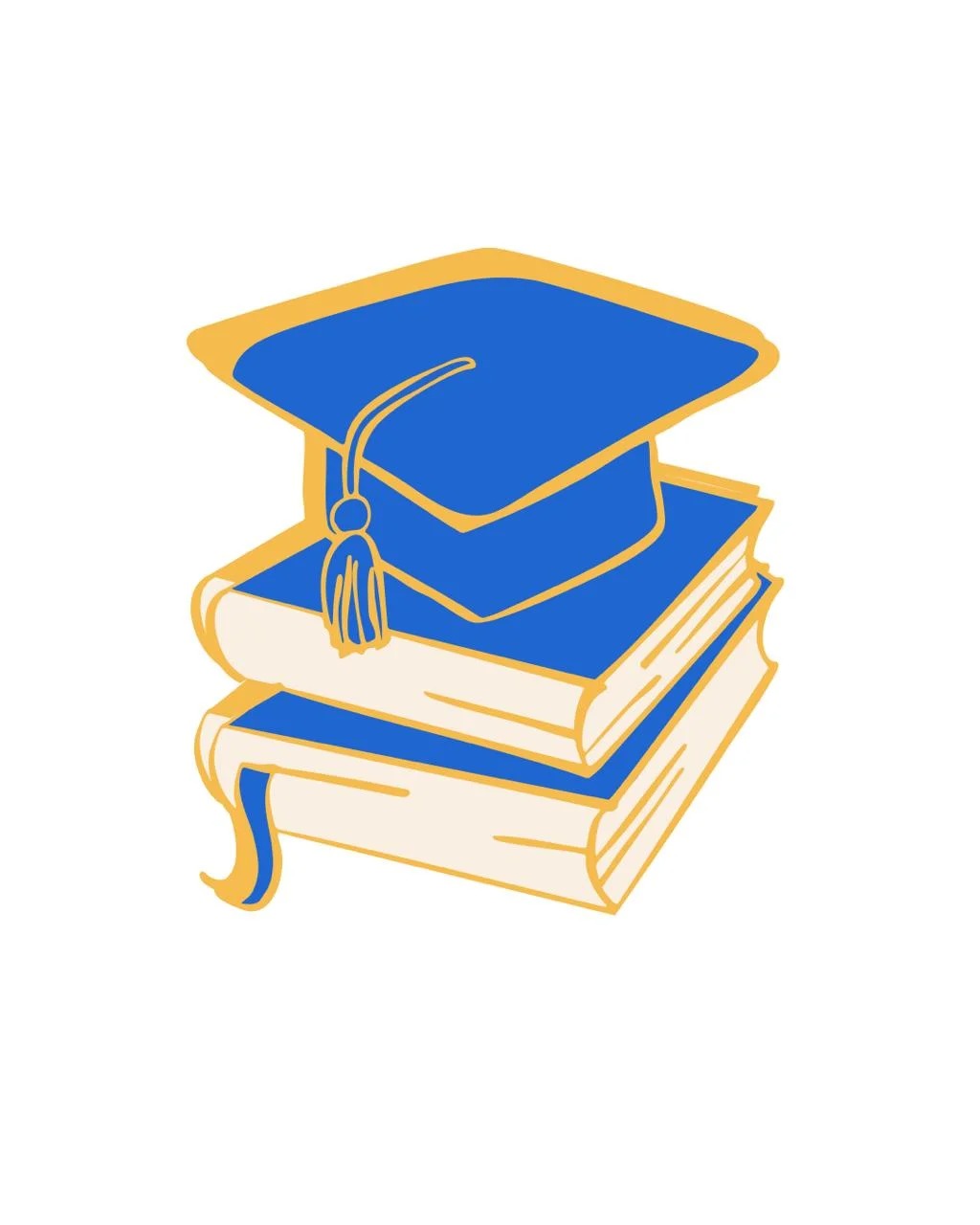 logo chapeu de graduação em cima de livros